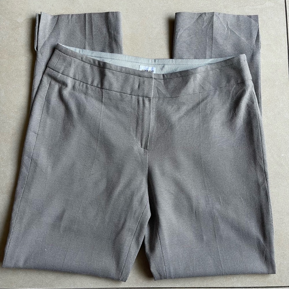 Armani Collezioni Women’s Gray Micro Polka Dot Trouser Pants Size 6 Career Work